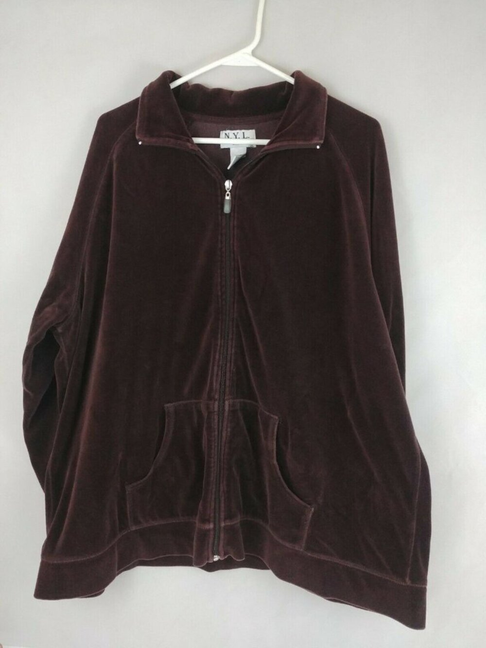 New York Laundry Woman Size 3X Brown Zip Up Hooded Jacket